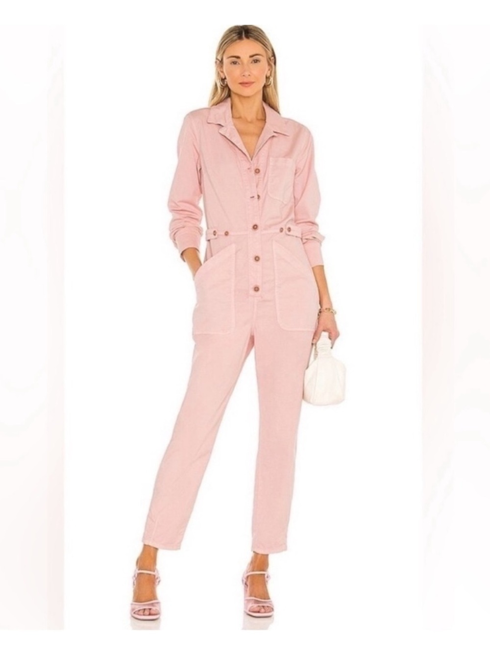 Veronica Beard Pale Pink Utility Jumpsuit